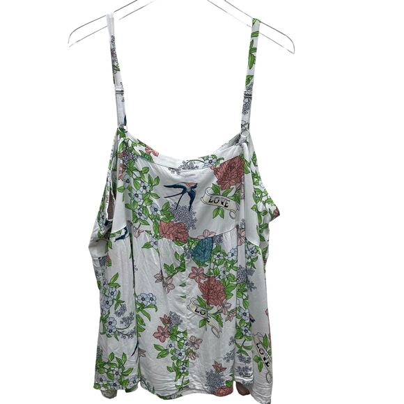 Torrid Line Airbrush Floral Cloud Dancer Tank Top Size 24/26 - Picture 7 of 9